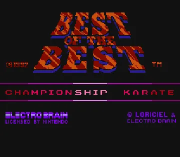 Best of the Best - Championship Karate (USA) screen shot title